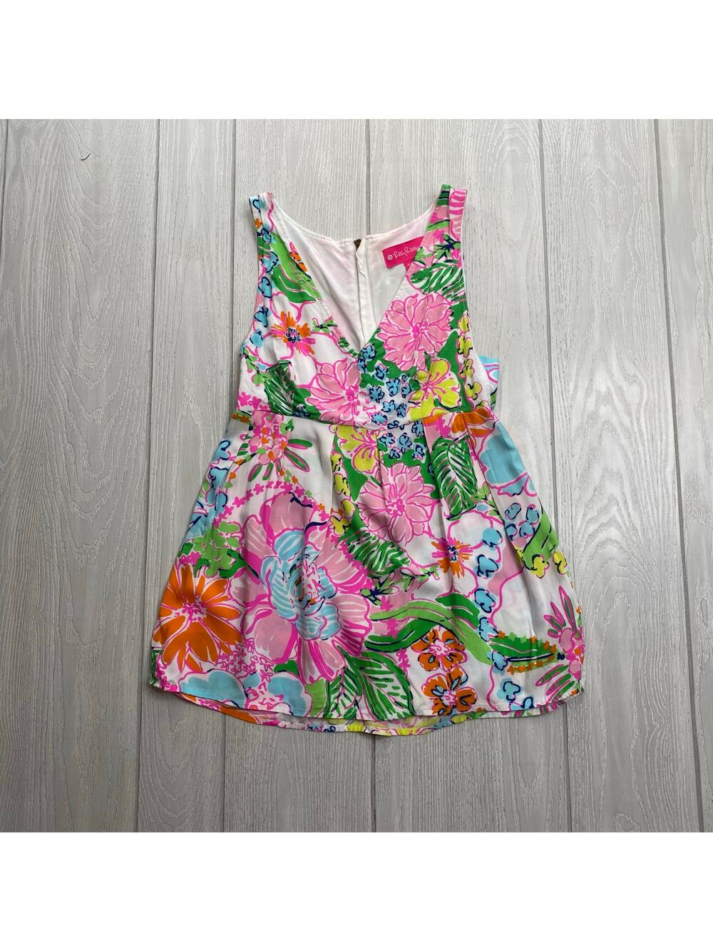 Lilly Pulitzer Target Nosey Posey Tropical Floral Swing Babydoll Tank Top XS